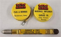 2X - MM Tape Meaures - Henderson, Iowa & Clay Cent