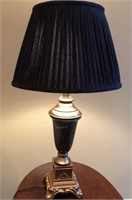 Lamp, Table Lamp Black Shade, 24” Tall, 15” Round