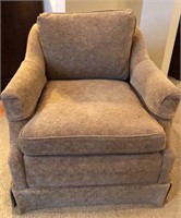 Upholstered Chair Beige Chenille Type Fabric