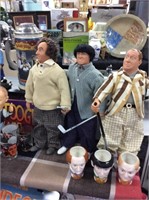 Three  stooges golf masters dolls  set of three