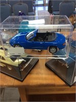 Blue convertible model car