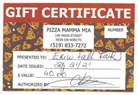 $40 Gift Certificate - Pizza Mamma Mia