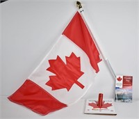 Canadian Flag Pole & Maple Leaf Mount Stand