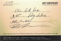 $50 Bluebird Café and Grill Gift Certificate