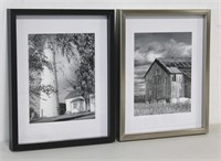 2 Black & White Framed Photos