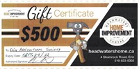 $500 Gift Card at Headwaters Home Improvement
