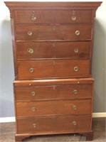 VINTAGE OAK 2 PIECE CHEST OF DRAWERS
