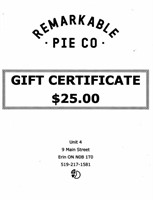 $25 Gift Certificate from Remarkable Pie Co.