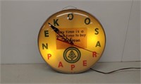 Working Nekoosa Paper lighted ad clock