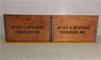 2 Wood Ritter's Beverage crates