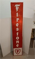 SS Alum Embossed Firestone ad sign