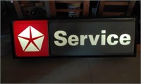 Working Chrysler Service Sign 74x24x9"