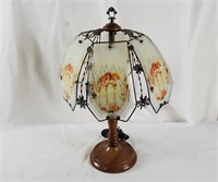 Glass Shade Touch Lamp Angels & Flowers