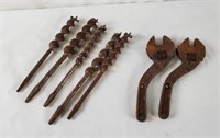 Tools Lot - Wrenches Drill Bits Files Gardening