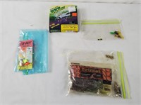 Fishing Supplies Lot, Lures Hooks Knife Worms Etc.