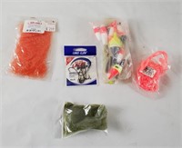 Fishing Supplies Lot, Lures Hooks Knife Worms Etc.