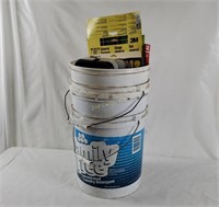 2 Large Buckets & Lot Of Various Sandpaper