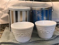 Crate&Barrel, Crate & Barrel Ceramic Popcorn Bowls