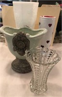 Vases, Milk Glass Vase 10” Tall , 4.5 W, Heart