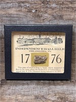 1776 Independence Hall Relic Piece W Display CASE