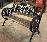Berkeley Forge & Foundry Oak and Iron Porch Bench