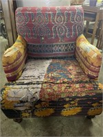 Vintage Anthropology Style Kantha Cloth Arm Chair