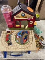 Railroad, Barnyard and Wild Animals Toy Lot
