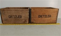 2 Wood Dietzler Beverage Crates