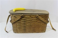Antique Basket with Metal Interior