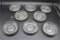 Vintage Italian Silver Plate & Glass Coasters