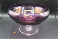 Vintage Amethyst Glass Punch Bowl