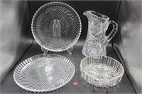 American Brilliant Crystal Pitcher & Glass Ware