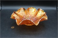 Vintage Wavy Carnival Glass Candy Dish