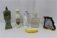 Collection of Vintage Novelty Liquor Decanters