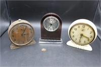 Trio of Vintage Alarm Clocks