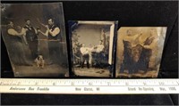 3 Tin Type photos of Boxers/pugists