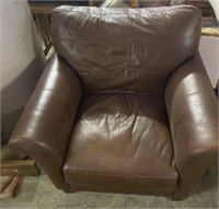 Contempo Italian Leather Club Chair in Brown