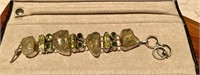 Sterling Bracelet w Mother of Pearl & Other Stones