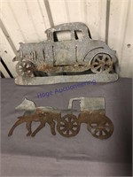 CAR 19", HORSE & BUGGY 16" METAL CUT-OUTS