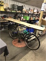LUMBER SLAB ON SCHWINN BICYCLE YARD ART TABLE