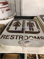 RESTROOMS  PLASTIC SIGNS, APPROX 20 COUNT, 12X16"