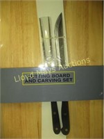 Wood Cutting Board & Carving Set - NEW