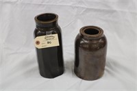 Pair of brown glazed Crock jugs
