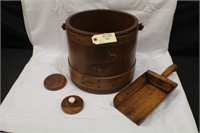 Wooden Churn Bucket and Scoop