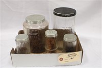 Old Spice Containers  -Glass with metal lids