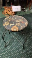 Metal Stool Approx 24” To Top 18” To Cushion Top