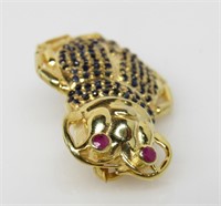 1.35 ct Sapphire & Ruby Insect Brooch
