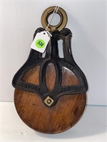 LOUDEN ANTIQUE WOOD PULLEY