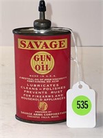 SAVAGE GUN OIL VINTAGE METAL CAN