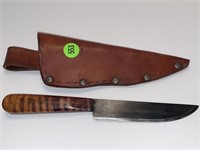 WATSON 9" KNIFE WITH LEATHER SHEATH & BELT HOLDER